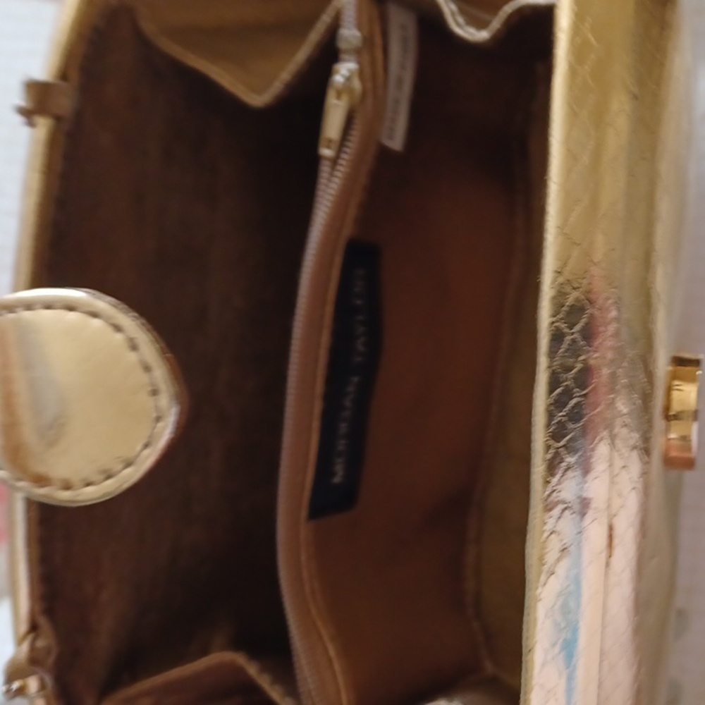 RARE Vintage Morgan Taylor Gold Snakeskin Hard Case Evening Crossbody Bag - Picture 3 of 7